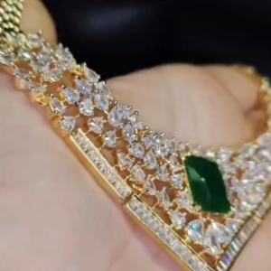 Premium Emerald Diamond Designer Necklace