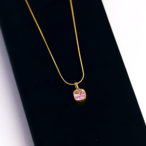Rosé Glow Solitaire Gold Pendant