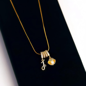 Floral Initial J Pendant Chain