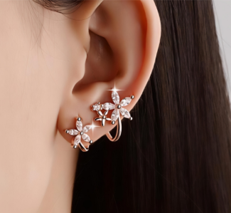 contemporary blossom diamond ear cuff