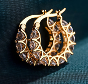 diamond gold hoop earrings