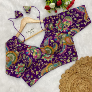 purple paisley print designer blouse